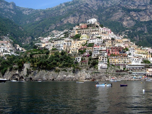 Positano by boat